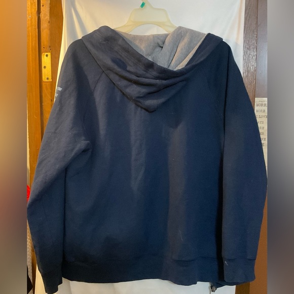 Hanes; unisex Hershey Park size large sweat jacket navy blue zipper front. - Picture 6 of 6